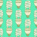 Sketch economic light bulb in vintage style Royalty Free Stock Photo