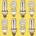 Sketch economic light bulb in vintage style Royalty Free Stock Photo