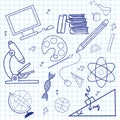 Sketch of education doddle elements. Royalty Free Stock Photo