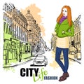 Sketch Fashion City Street Poster