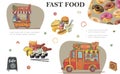 Sketch Fast Food Elements Composition