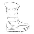 A sketch of female boots on a white background.