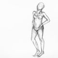 Sketch of female figure in swimming suit Royalty Free Stock Photo