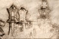Sketch of a Fierce Chess Battle and the Fog of War Royalty Free Stock Photo