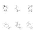 Sketch Finger Gesture Touch Screen Sign Set Collection