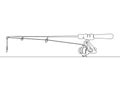 sketch fishing rod, spinning rod, reel, tackle Royalty Free Stock Photo