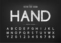 Sketch Font and alphabet vector, Chalk Design typeface and number, Graphic text on background