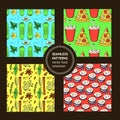 Sketch food pattern in vintage style Royalty Free Stock Photo