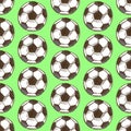 Sketch football ball, vector seamless pattern