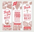 Sketch French Food Vertical Banners
