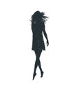 Sketch of a girl walking with an easy gait, hardly touching the ground ...