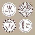 Sketch gluten free set of emblems Royalty Free Stock Photo