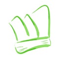 Sketch of Green Watercolor Chef Hat, at white Background