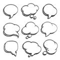 Sketch of hand drawn comic speech bubble. Royalty Free Stock Photo