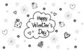 Sketch hand drawn doodle set of valentine\'s day objects and descriptions