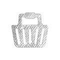 Sketch hand drown shopping icon vector