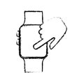sketch hand touchscreen smart watch technology