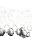 Sketch of a Hatching Chick Royalty Free Stock Photo