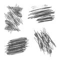 Sketch hatching. Pen doodle freehand line strokes chalk scribble gray line sketch grunge handmade vector abstract textures. Scribb