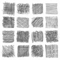 Sketch hatching pen. Pen scribble effects. Doodle freehand sketchy clipart. Messy hand drawn monochrome pattern. Square