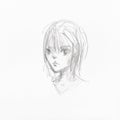 Sketch of head of girl with disheveled hair Royalty Free Stock Photo