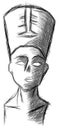 Sketch of the head of Nefertiti isolated