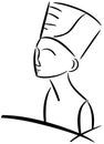 Sketch of the head of Nefertiti isolated Royalty Free Stock Photo