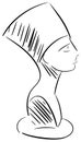 Sketch of the head of Nefertiti isolated