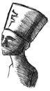 Sketch of the head of Nefertiti isolated Royalty Free Stock Photo