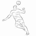 Silhouette of soccer player, vector draw