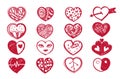 Sketch heart set and valentine's day.