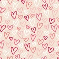 Sketch Hearts Seamless Background Pattern