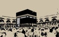 The Sketch of Holy Kaaba, Makkah, Saudi Arabia Royalty Free Stock Photo