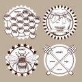 Sketch honey logotypes
