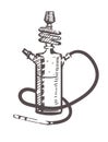 Sketch of a hookah for a lounge cafe. Hand drawn Hookah isolated Royalty Free Stock Photo