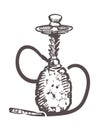 Sketch of a hookah for a lounge cafe. Hand drawn Hookah isolated