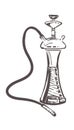 Sketch of a hookah for a lounge cafe. Hand drawn Hookah isolated