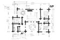 Sketch of a house arrangement plan Royalty Free Stock Photo