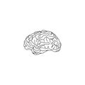 Sketch Human Brain, hand drawn isolated on white background Royalty Free Stock Photo