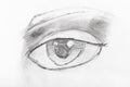 Sketch of human eye and shadow around it Royalty Free Stock Photo