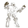 Sketch of humanoid robot