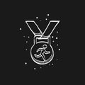 Sketch icon in black - Athletic medal