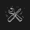 Sketch icon in black - Bicycle tools