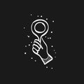 Sketch icon in black - Bidder hand Royalty Free Stock Photo