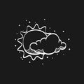 Sketch icon in black - Forecast partly sunny