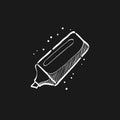 Sketch icon in black - High light pen Royalty Free Stock Photo
