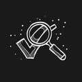 Sketch icon in black - Magnifier check mark