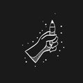 Sketch icon in black - Pencil measure Royalty Free Stock Photo