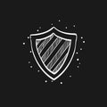 Sketch icon in black - Shield Royalty Free Stock Photo