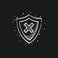 Sketch icon in black - Shield Royalty Free Stock Photo